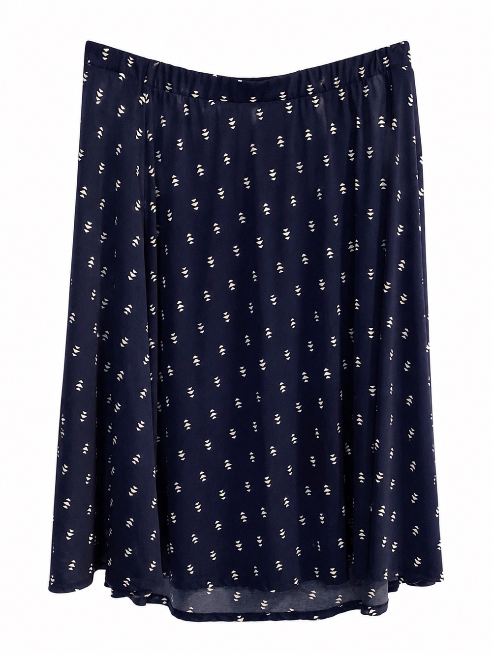 Gilli Navy A-Line Skirt with White Dot Print